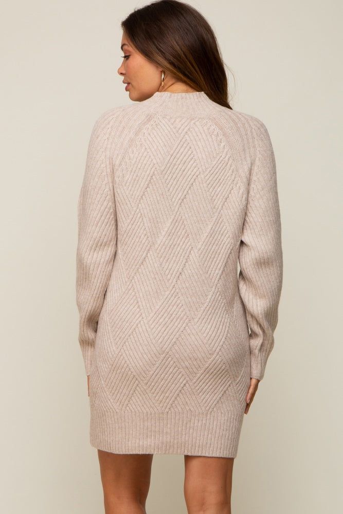 Beige Knit Long Sleeve Maternity Sweater Dress sold by Pinkblush product image thumbnail 3