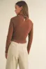 Brown Meshed With Sparkle Long Sleeve Top sold by Pinkblush