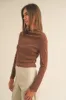 Brown Meshed With Sparkle Long Sleeve Top sold by Pinkblush