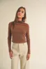 Brown Meshed With Sparkle Long Sleeve Top sold by Pinkblush