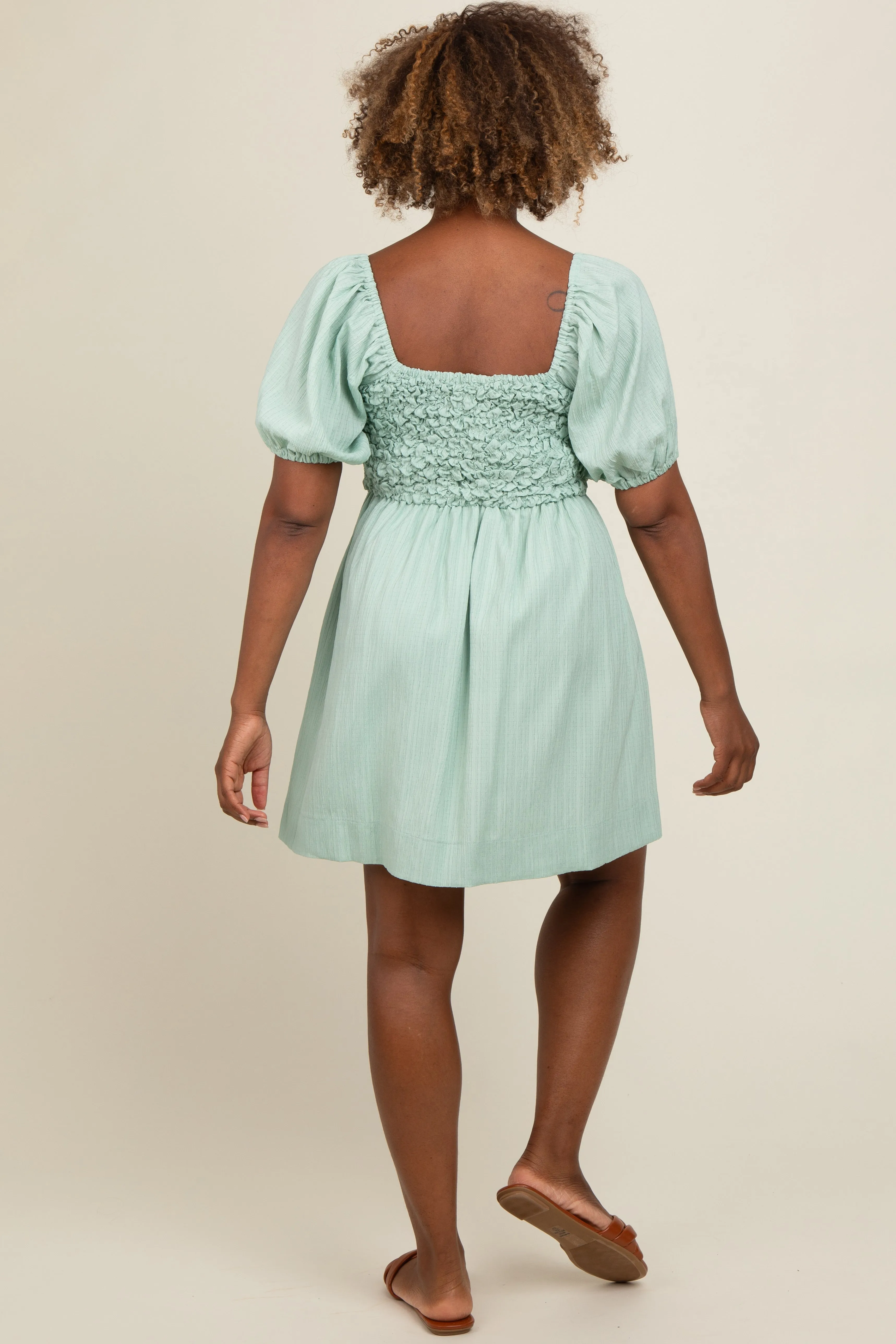 Mint Green Textured Bodice Dress sold by Pinkblush product image thumbnail 3
