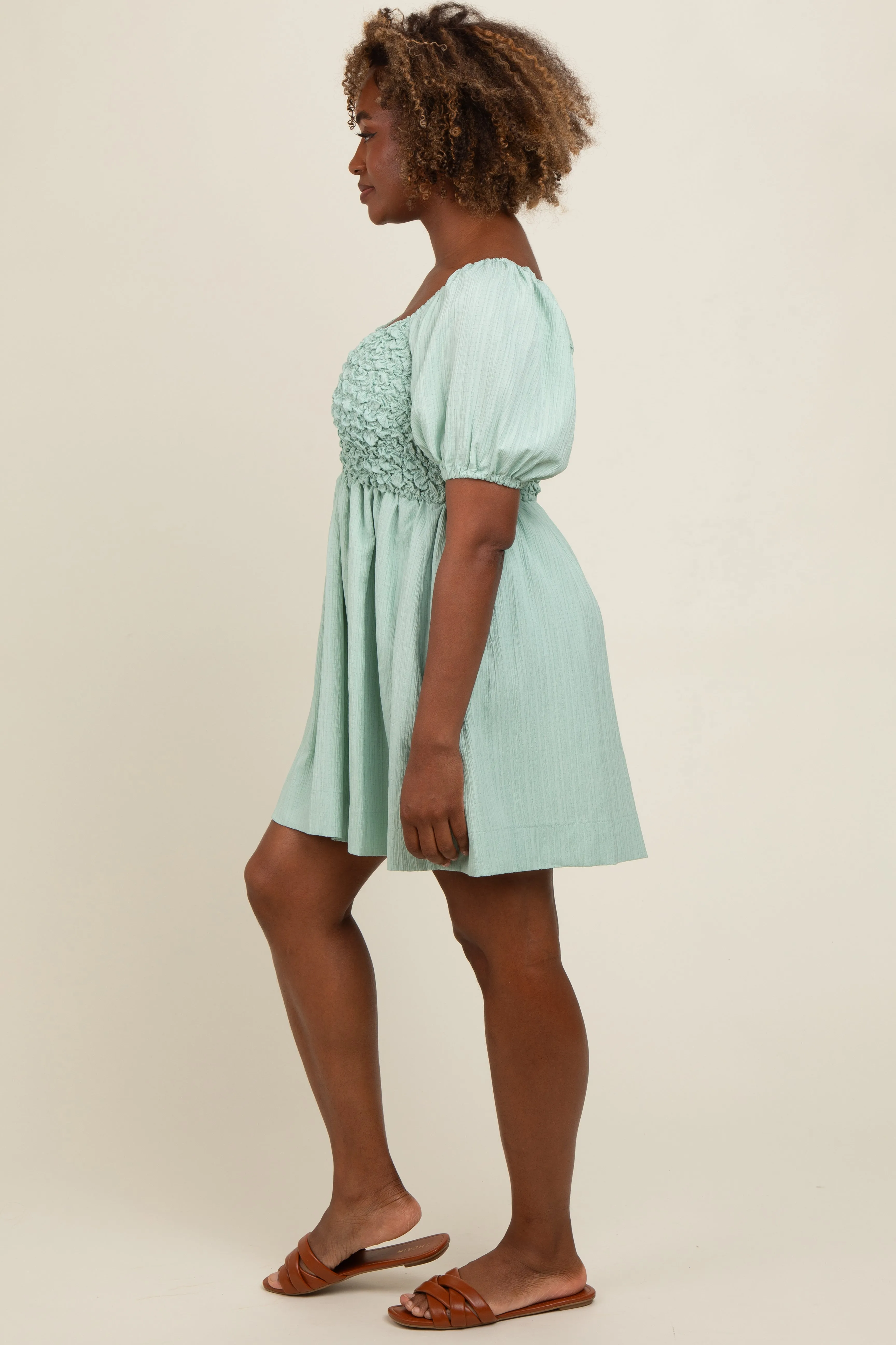 Mint Green Textured Bodice Dress sold by Pinkblush product image thumbnail 2