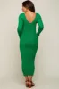 Green V-Neck Long Sleeve Fitted Maternity Maxi Dress sold by Pinkblush