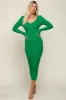 Green V-Neck Long Sleeve Fitted Maternity Maxi Dress sold by Pinkblush