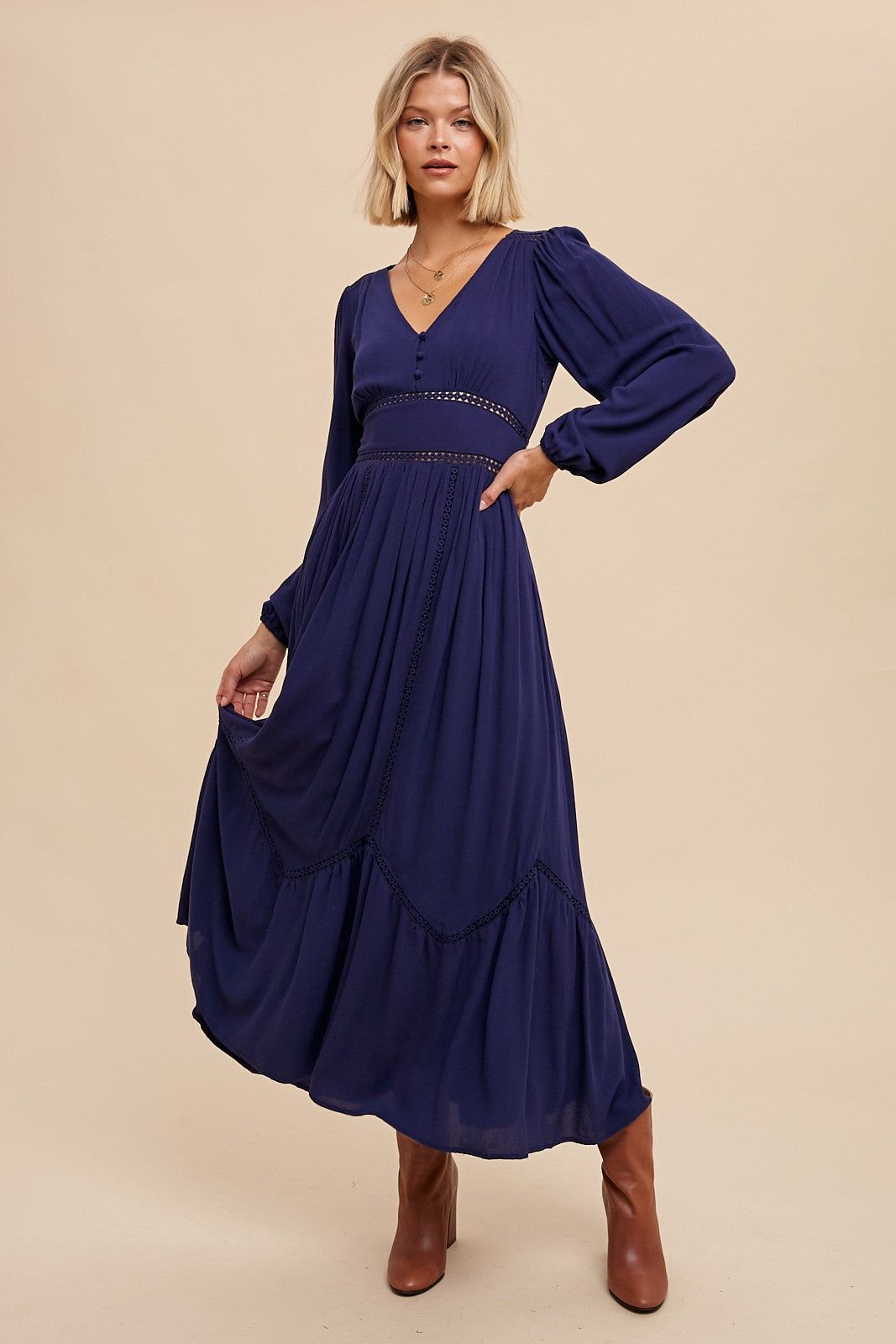 Midnight Lace Inset Maxi Dress sold by Pinkblush product image thumbnail 3