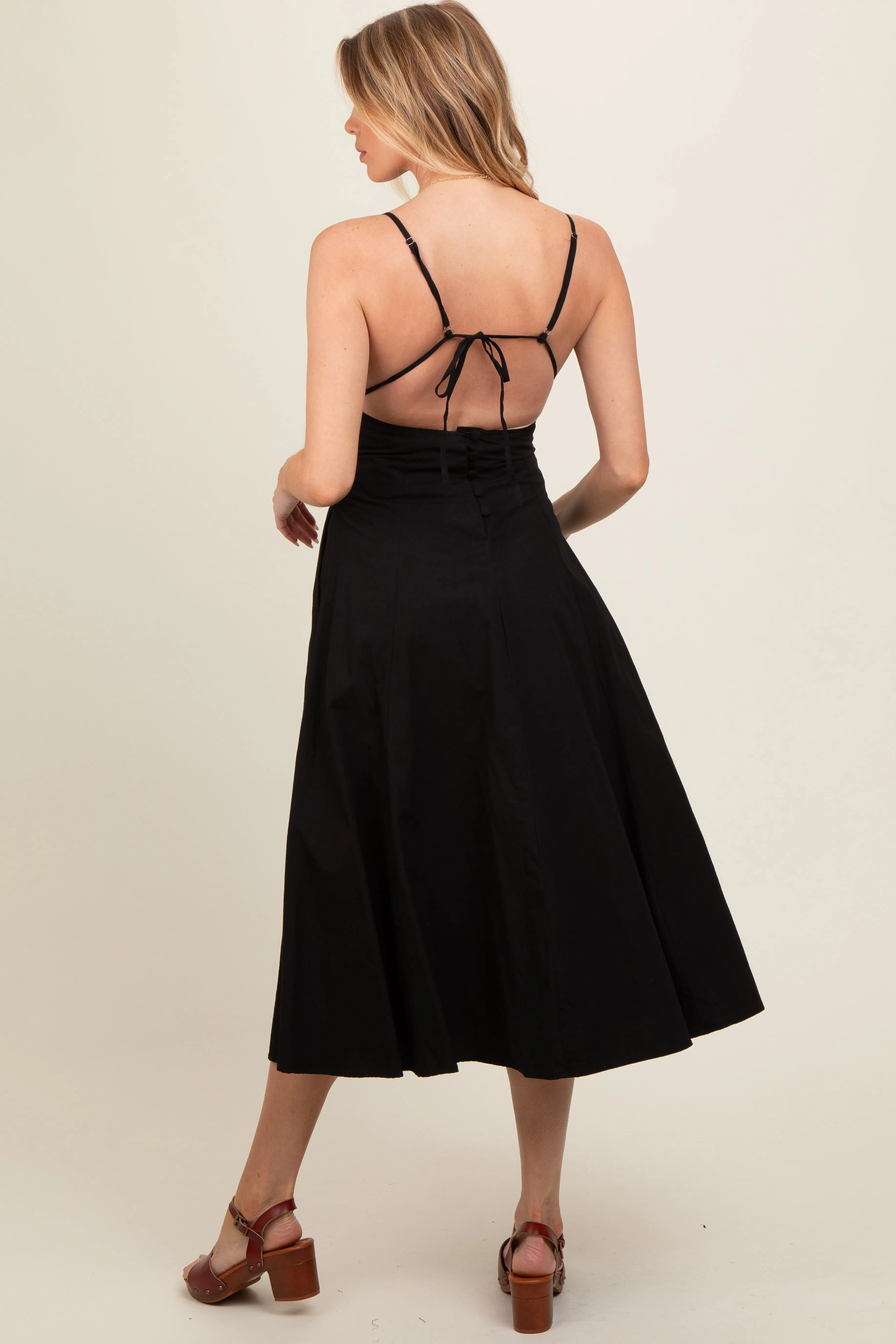 Black V-Neck Maternity Maxi Dress sold by Pinkblush product image thumbnail 5