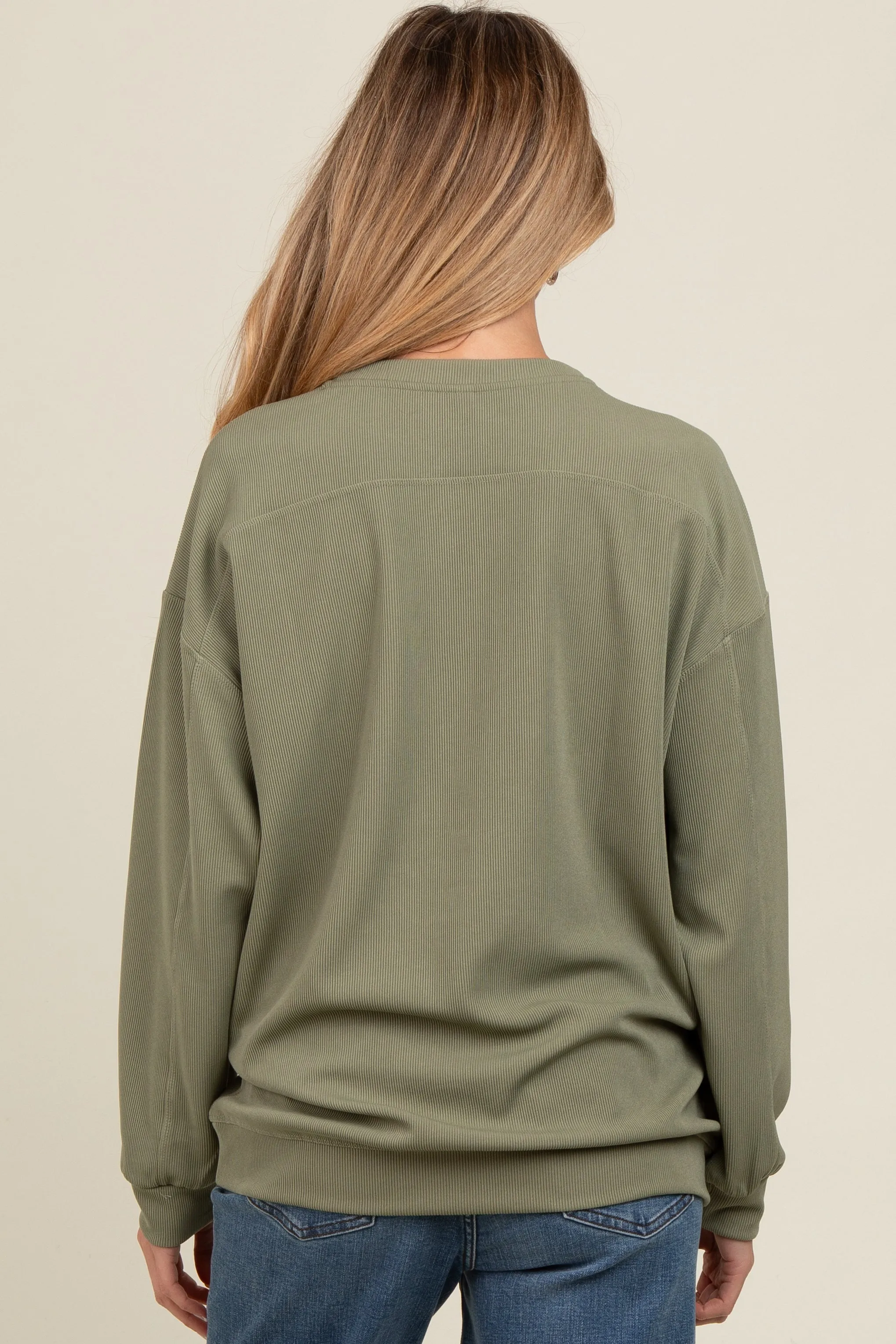 Olive Drop Shoulder Maternity Sweatshirt sold by Pinkblush product image thumbnail 3