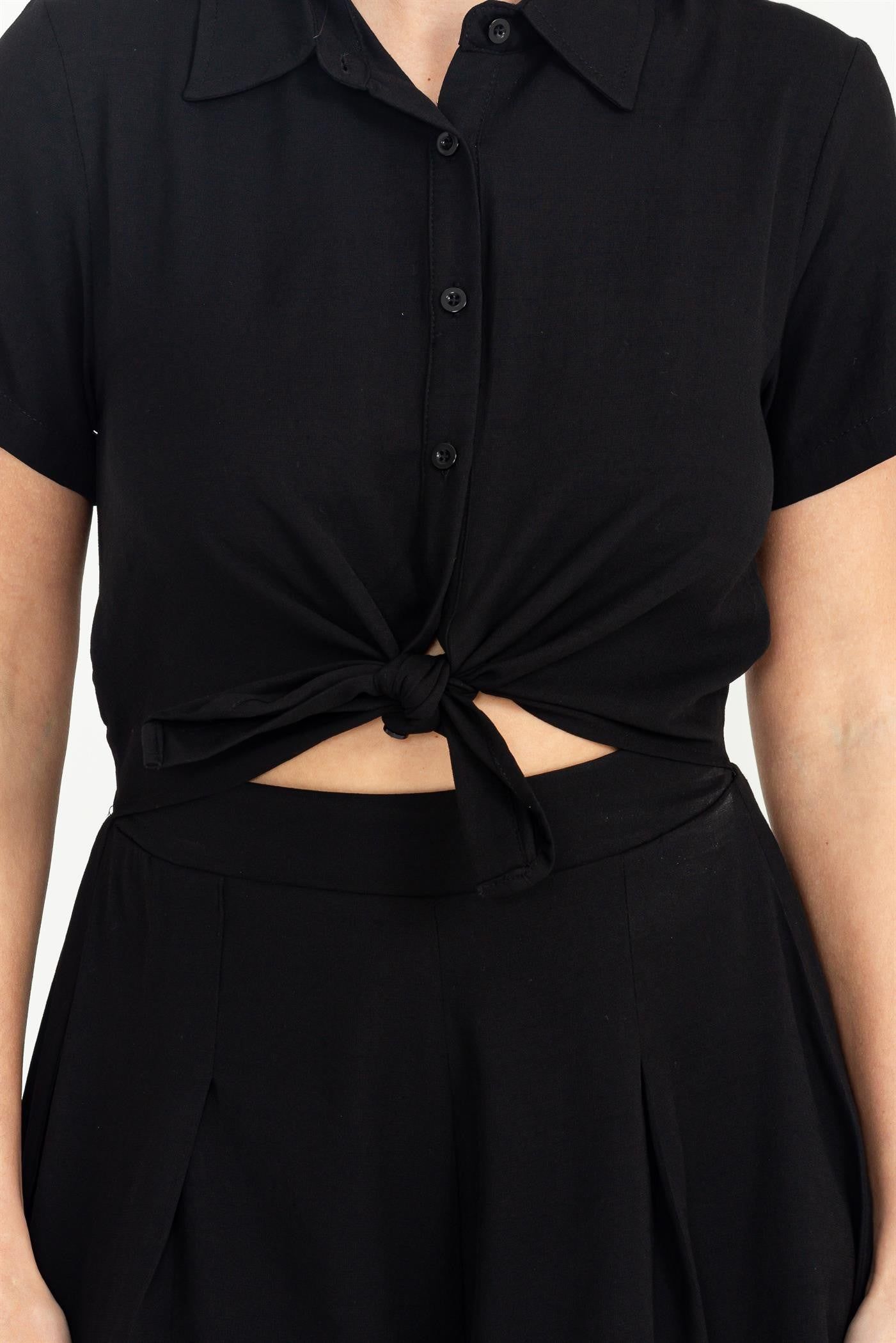 Black Knot Detail Cutout Romper sold by Pinkblush product image thumbnail 4