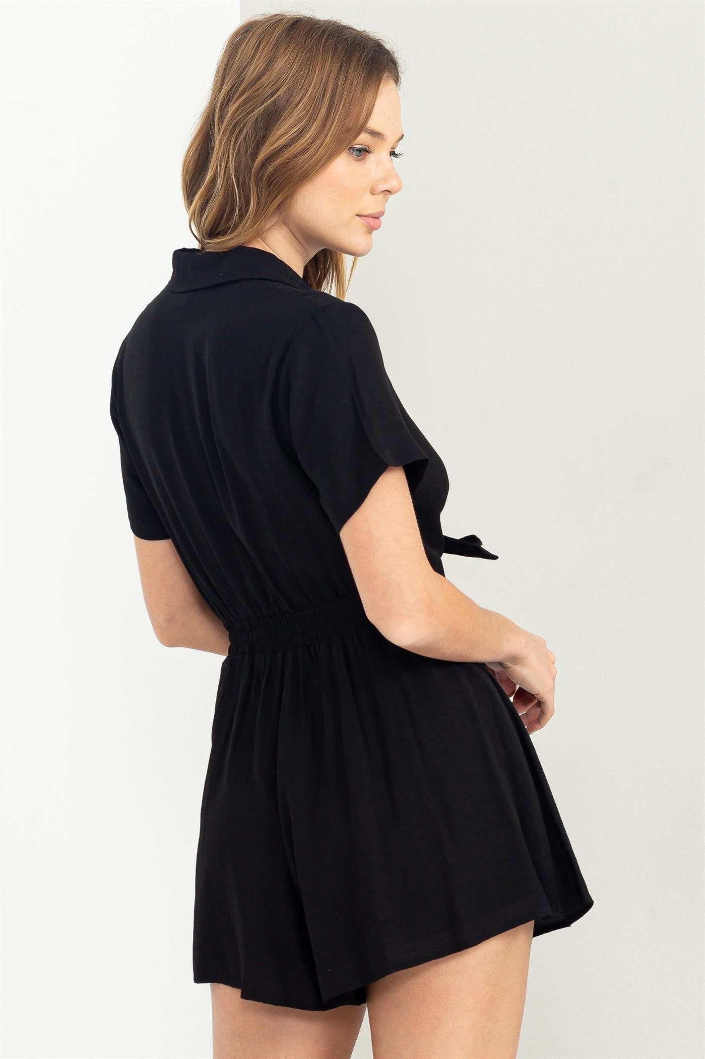 Black Knot Detail Cutout Romper sold by Pinkblush product image thumbnail 3