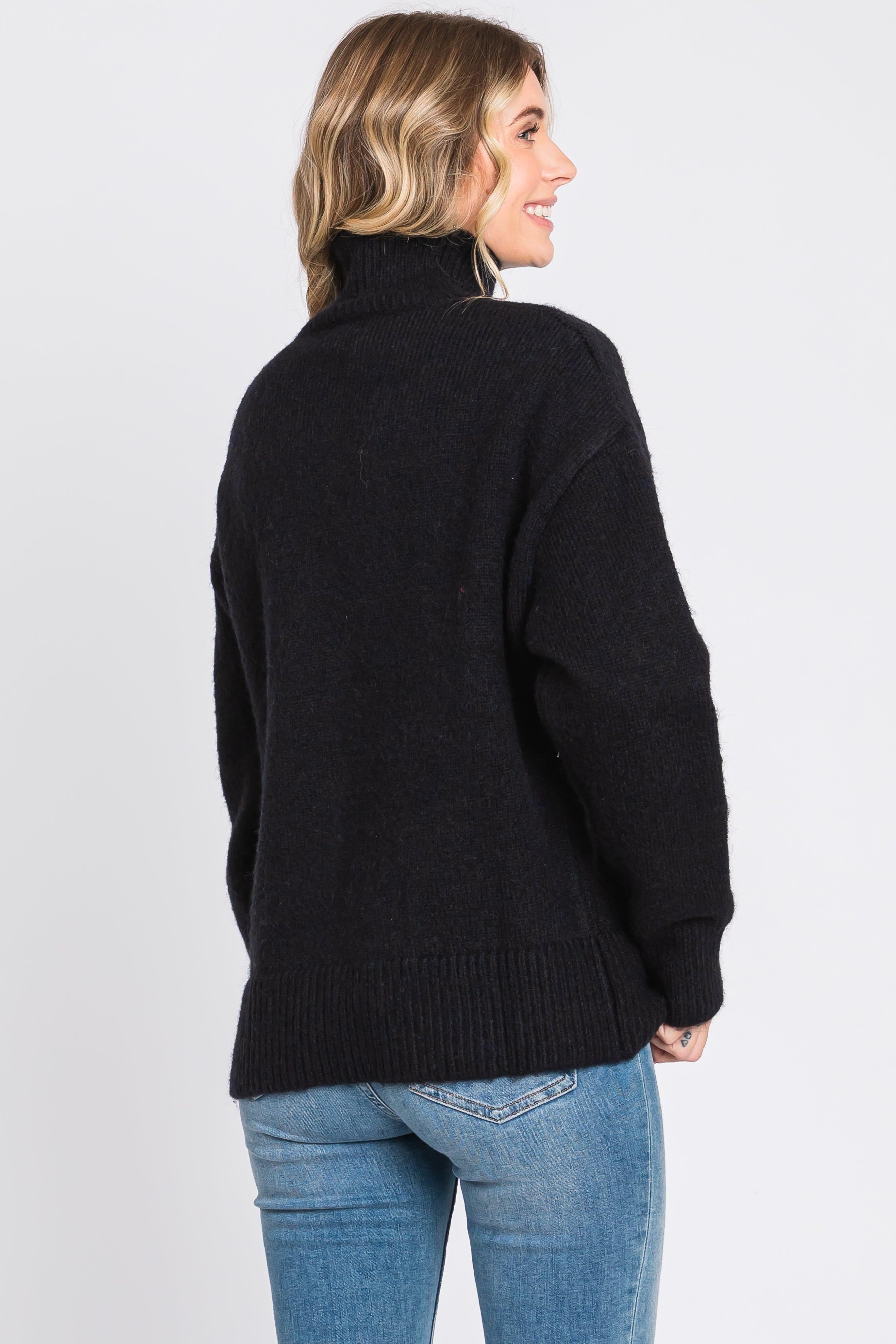 Black Button Front Sweater sold by Pinkblush product image thumbnail 3
