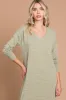 Light Olive Heathered Pocketed Long Sleeve Maxi Dress sold by Pinkblush