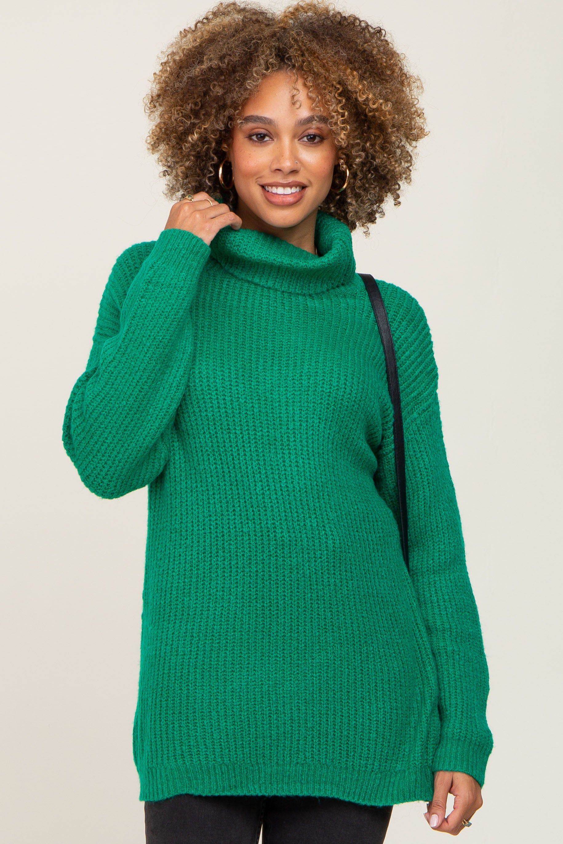 Green Soft Knit Cutout Back Maternity Sweater sold by Pinkblush product image thumbnail 5