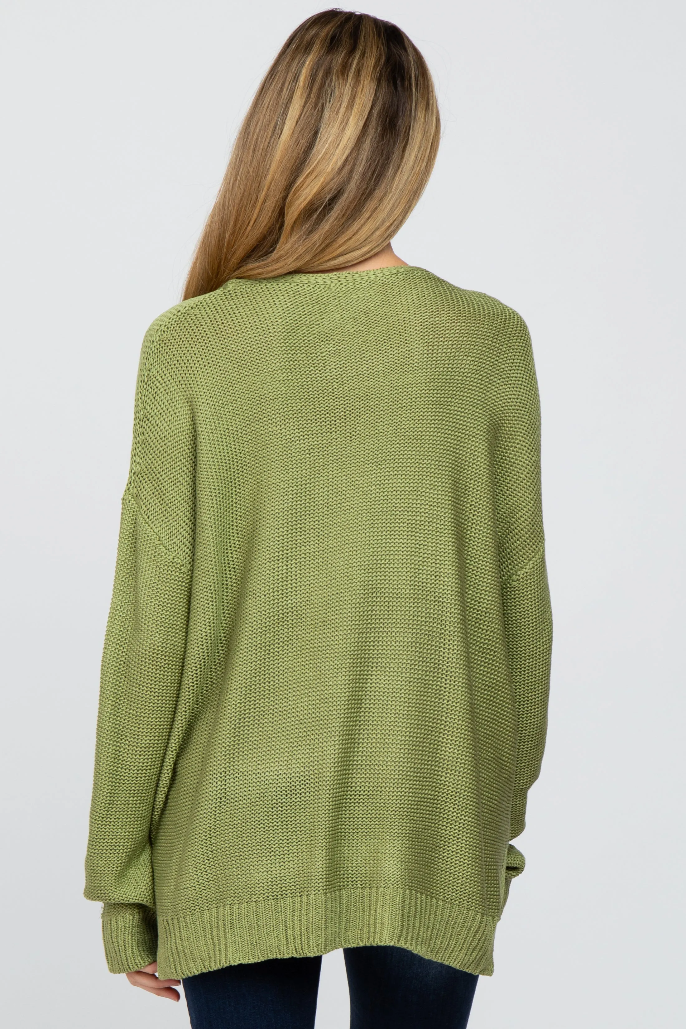 Light Olive Side Slit Knit Maternity Sweater sold by Pinkblush product image thumbnail 3