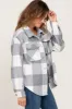 Grey Plaid Knit Shirt Jacket sold by Pinkblush