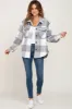 Grey Plaid Knit Shirt Jacket sold by Pinkblush