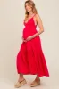 Fuchsia Eyelet Lace Maternity Midi Dress sold by Pinkblush