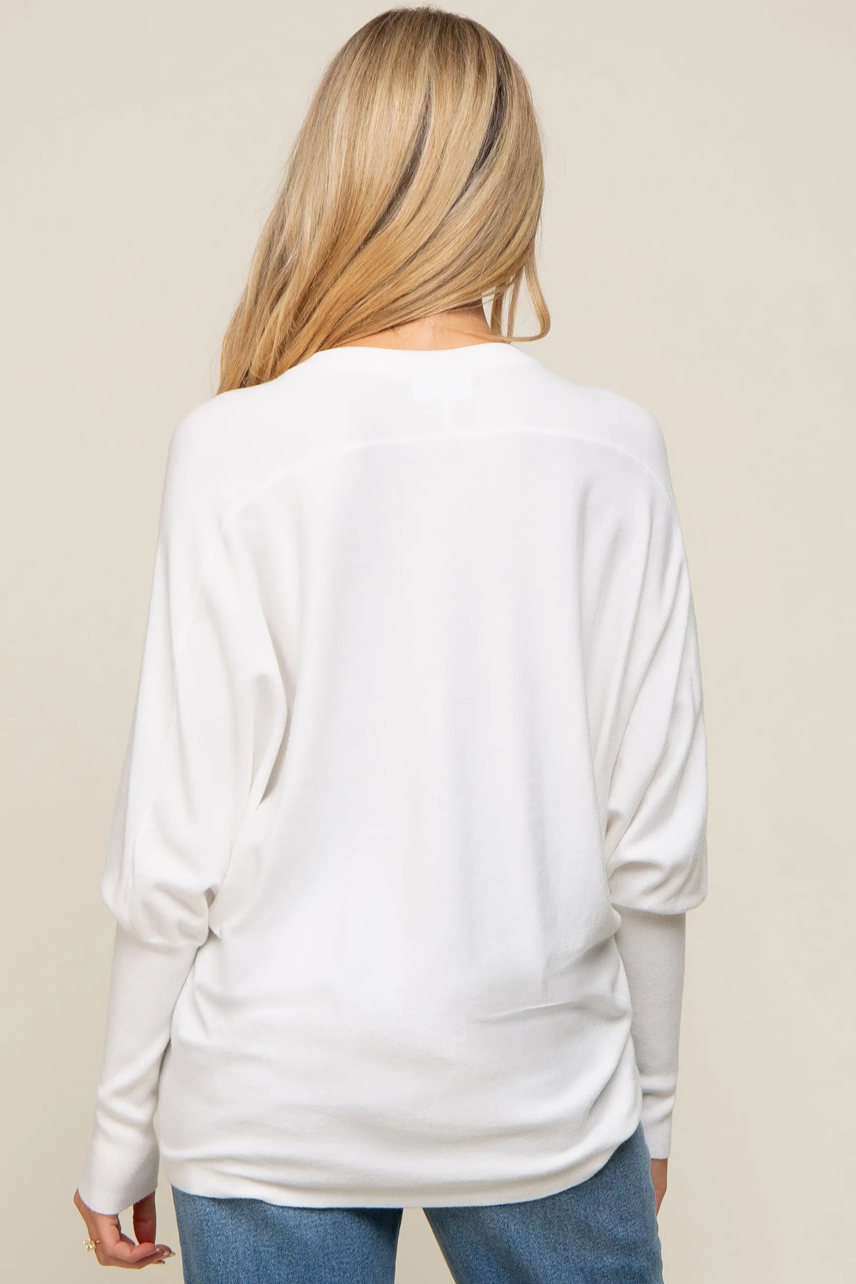 Cream Knit Long Dolman Sleeve Maternity Top sold by Pinkblush product image thumbnail 4