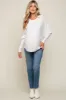 Cream Knit Long Dolman Sleeve Maternity Top sold by Pinkblush