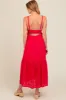Fuchsia Eyelet Lace Maternity Midi Dress sold by Pinkblush