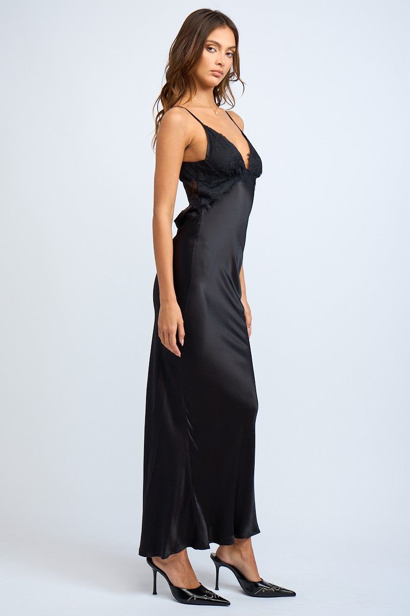 Black Silky Lace Accent Maxi sold by Pinkblush product image thumbnail 2