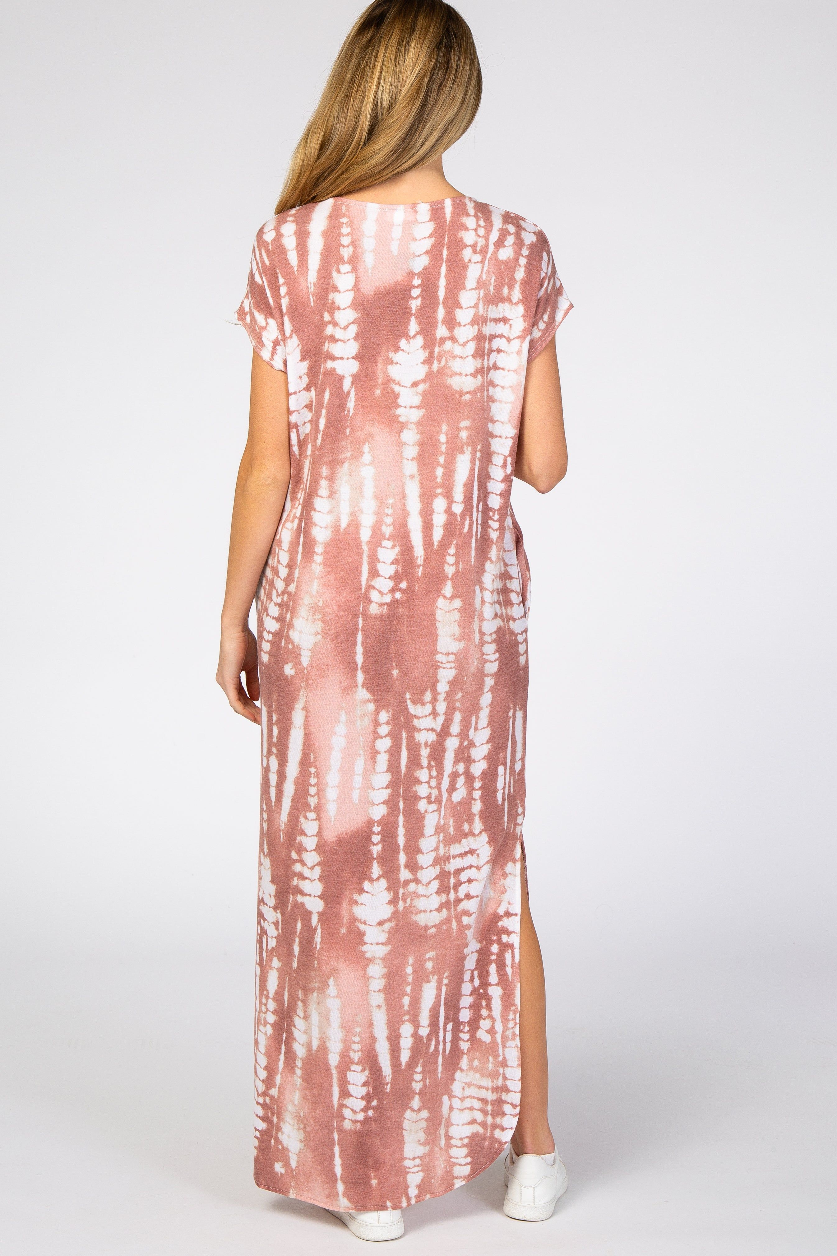 Mauve Tie Dye Maternity Maxi Dress sold by Pinkblush product image thumbnail 3