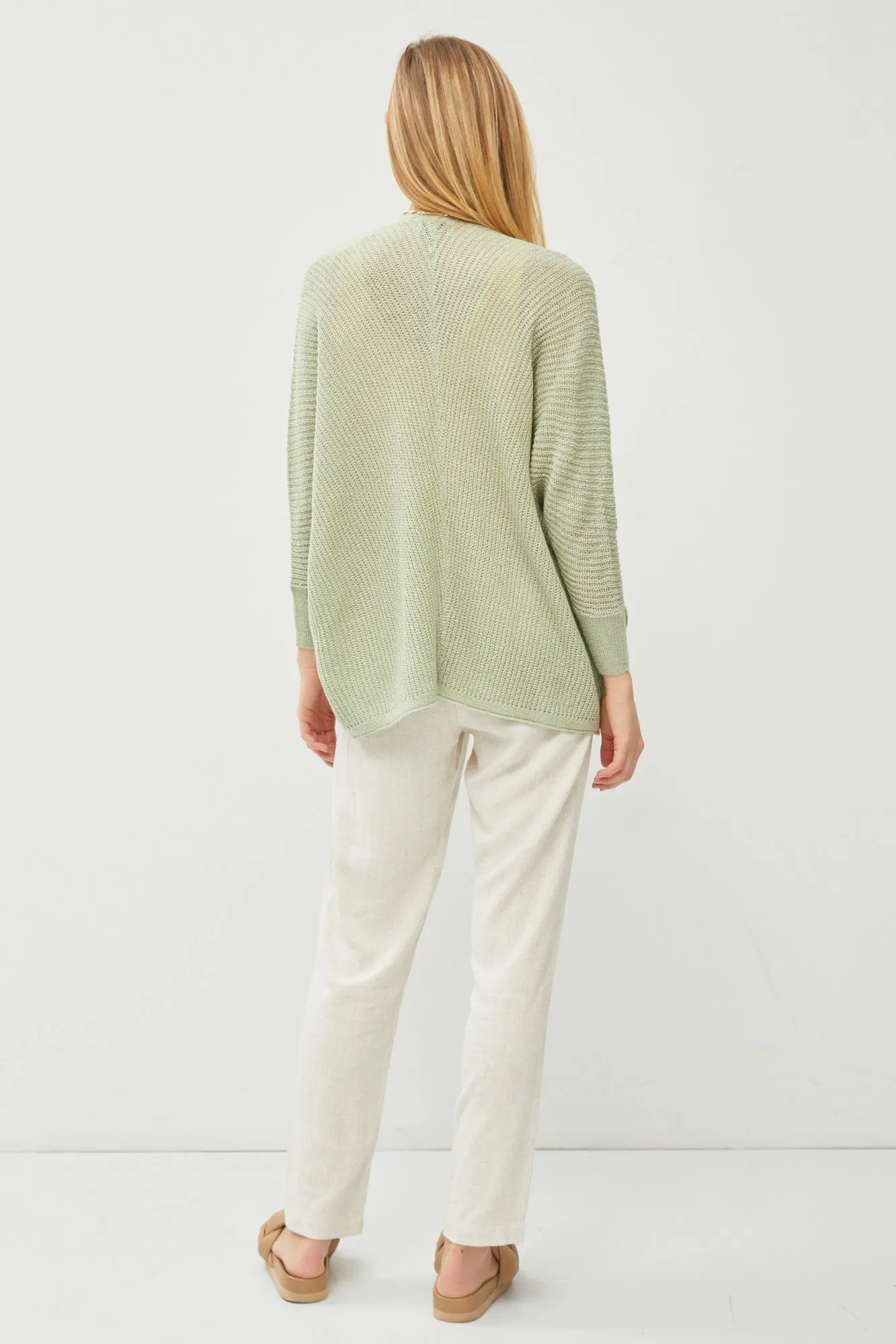 Light Olive Knit Dolman Sleeve Cardigan sold by Pinkblush product image thumbnail 3