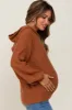Camel Hooded Maternity Sweater sold by Pinkblush