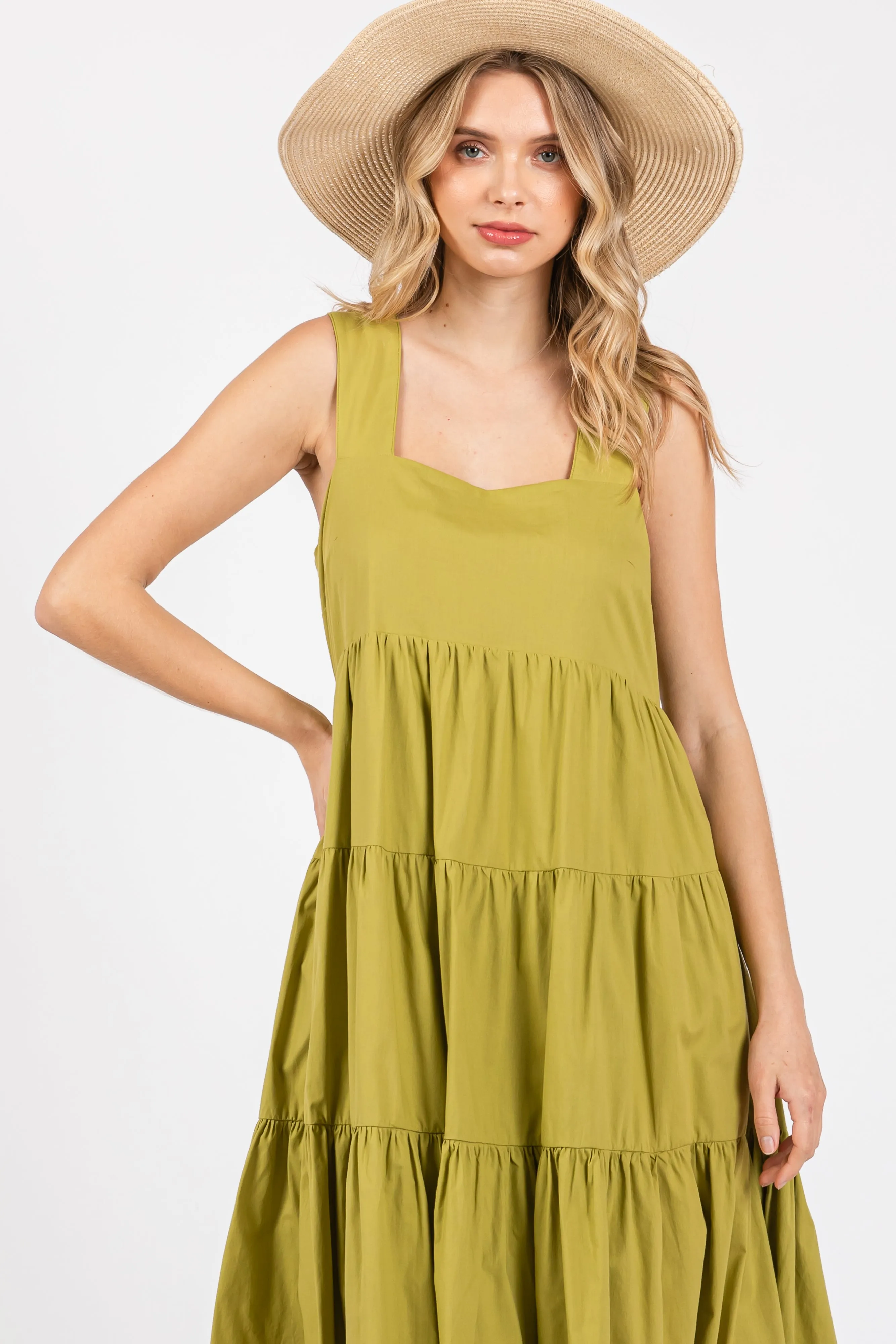 Lime Tiered Maxi Dress sold by Pinkblush product image thumbnail 4