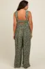 Olive Back Cutout Wide Leg Maternity Jumpsuit sold by Pinkblush