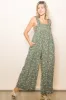 Olive Back Cutout Wide Leg Maternity Jumpsuit sold by Pinkblush