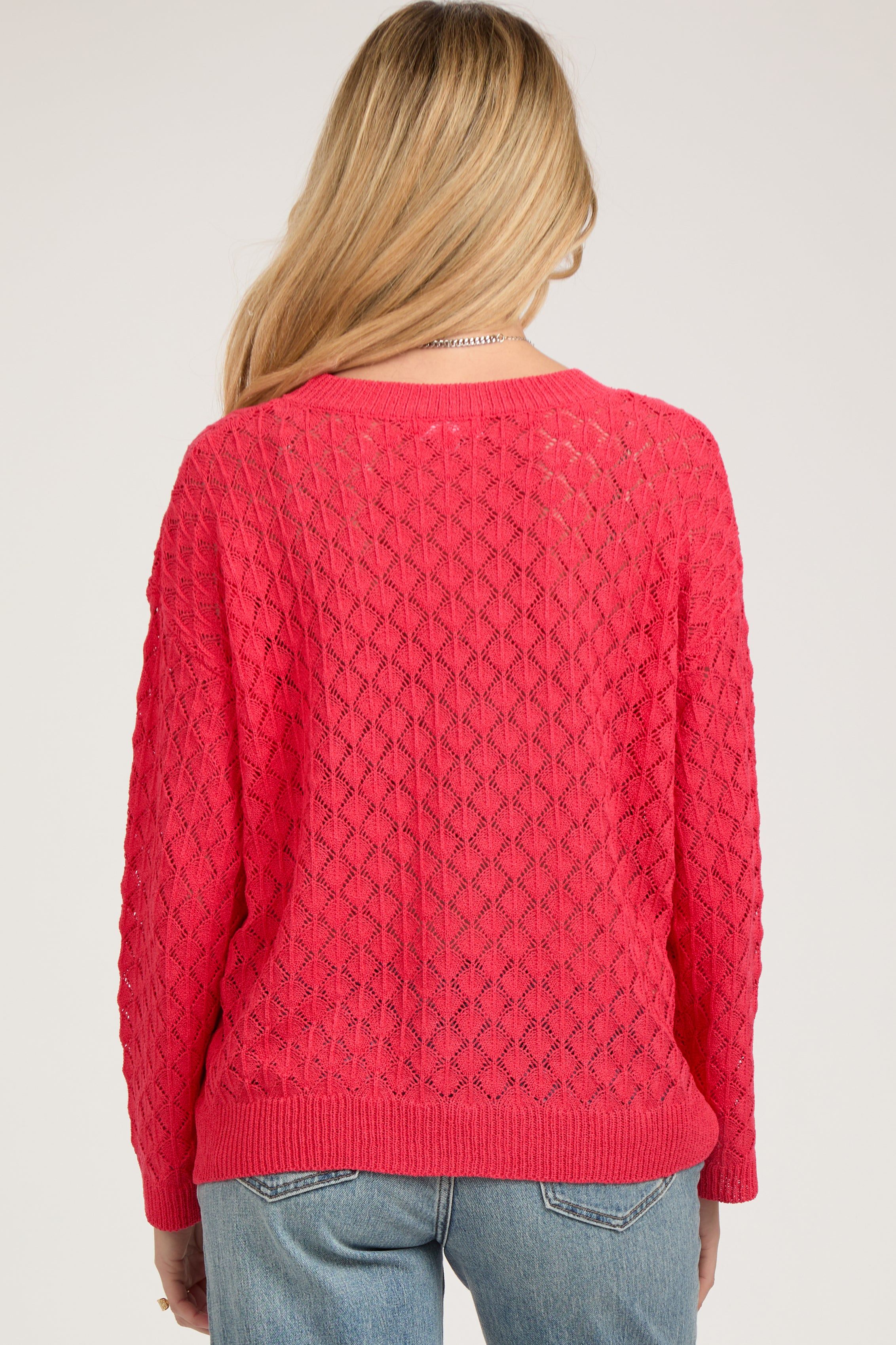 Red Diamond Open Knit Maternity Top sold by Pinkblush product image thumbnail 3