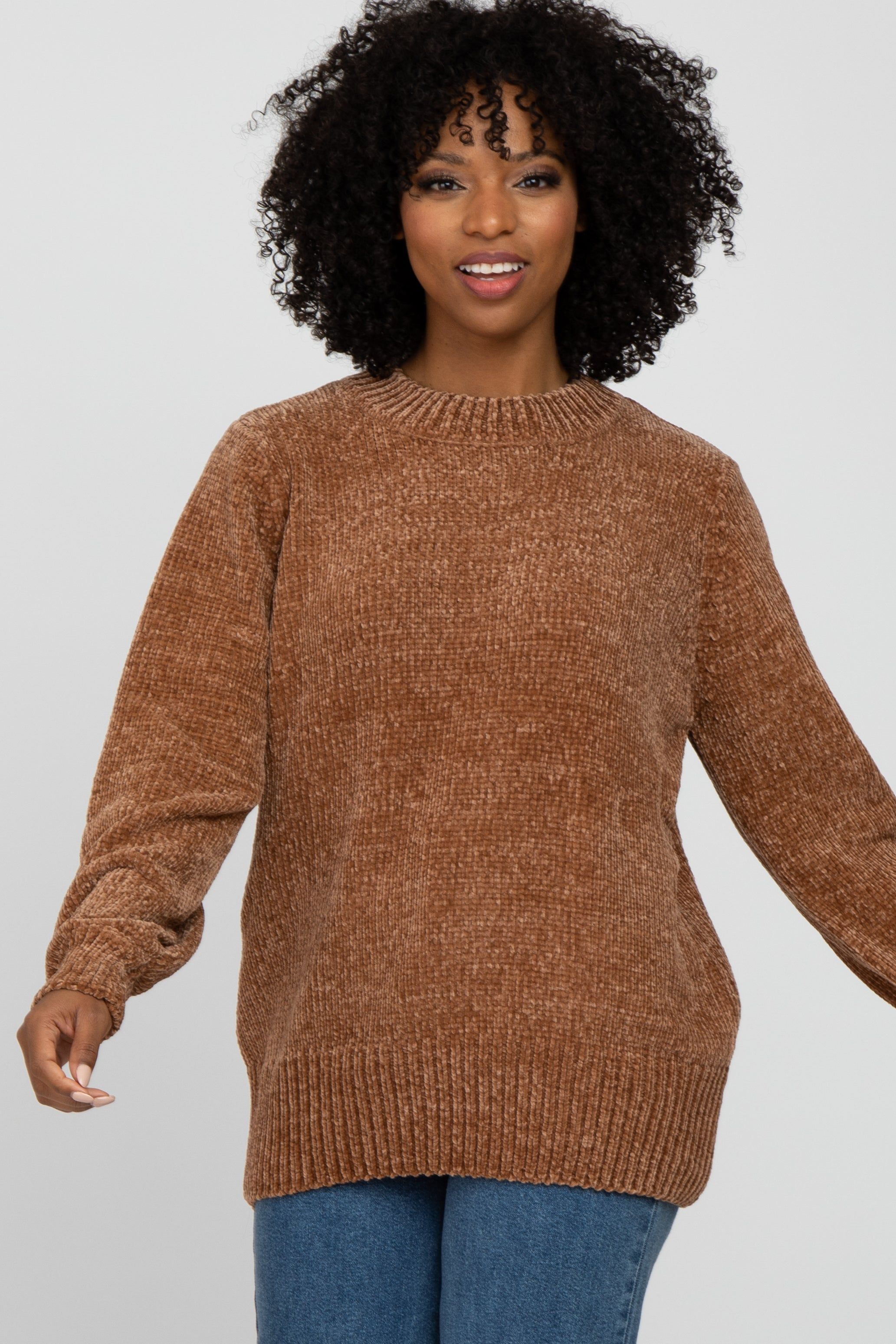 Camel Chenille Knit Sweater sold by Pinkblush product image thumbnail 2