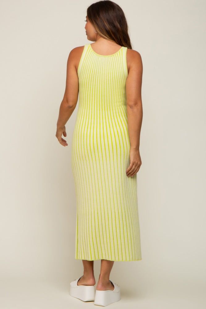 Lime Ribbed Sleeveless Maternity Maxi Dress sold by Pinkblush product image thumbnail 4