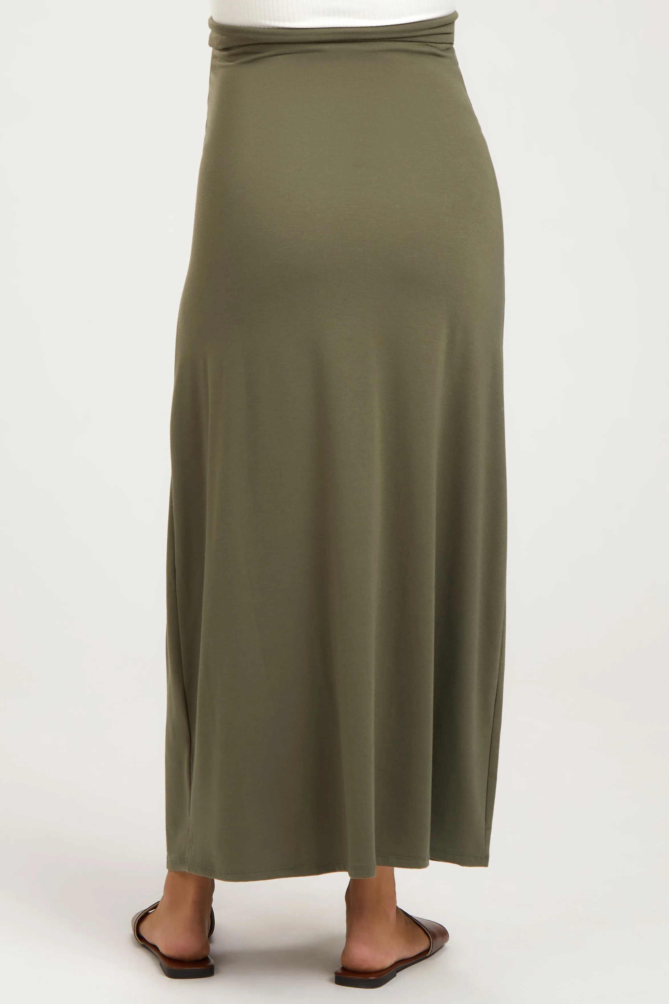Light Olive Drawstring Maternity Maxi Skirt sold by Pinkblush product image thumbnail 4