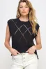 Black V-Neck Sweater Vest sold by Pinkblush