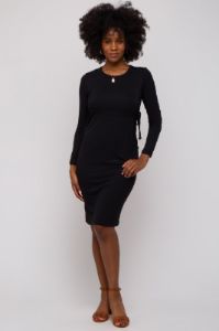 Black Long Sleeve Nursing Dress sold by Pinkblush