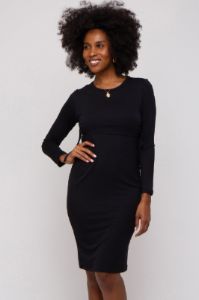 Black Long Sleeve Nursing Dress sold by Pinkblush