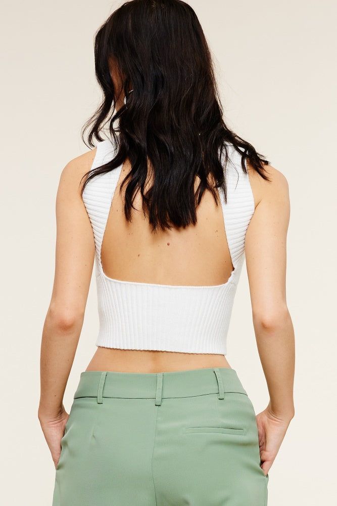 Off White Crop Top sold by Pinkblush product image thumbnail 2