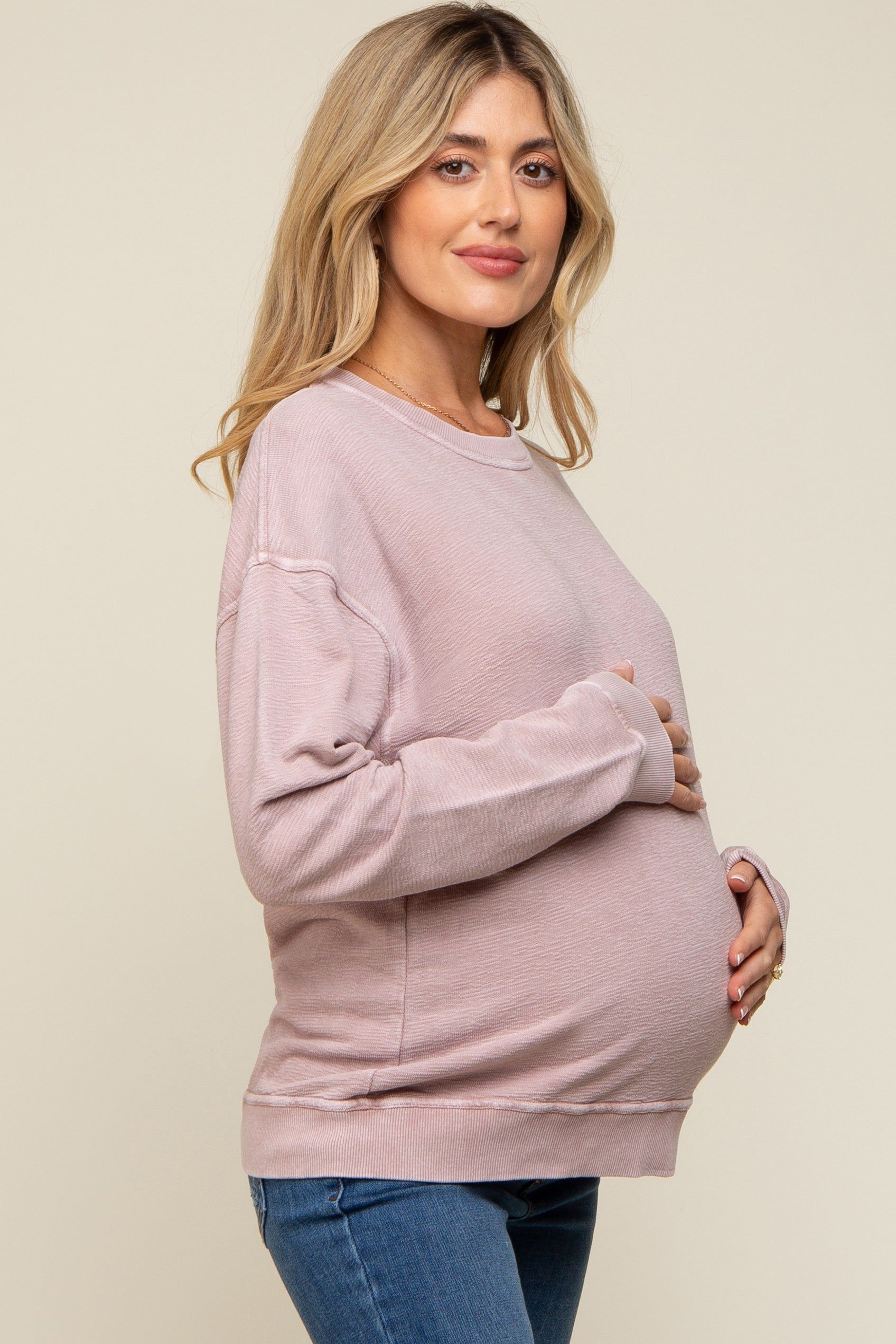 Light Pink Long Sleeve Maternity Top sold by Pinkblush product image thumbnail 2