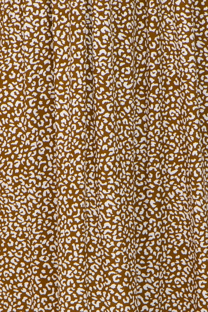 Mocha Leopard Print Square Neck Smocked Midi Dress sold by Pinkblush product image thumbnail 4