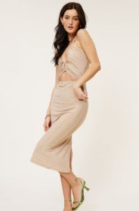 Champagne Cutout Dress sold by Pinkblush