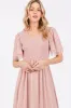 Light Pink Mesh Smocked Midi Dress sold by Pinkblush