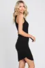 Black Ruched Asymmetrical Hem Dress sold by Pinkblush