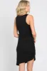Black Ruched Asymmetrical Hem Dress sold by Pinkblush