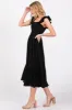 Black Striped Flutter Sleeve Midi Dress sold by Pinkblush