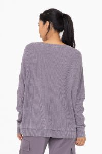 Grey Waffle Knit Long Sleeve Top sold by Pinkblush