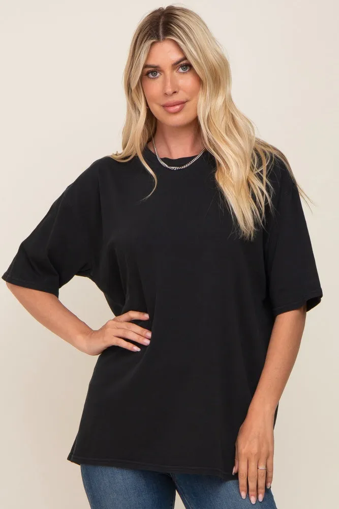 Black Basic Oversized Maternity T-Shirt sold by Pinkblush product image thumbnail 5