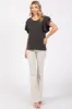 Charcoal Ruffle Sleeve Ribbed Top sold by Pinkblush