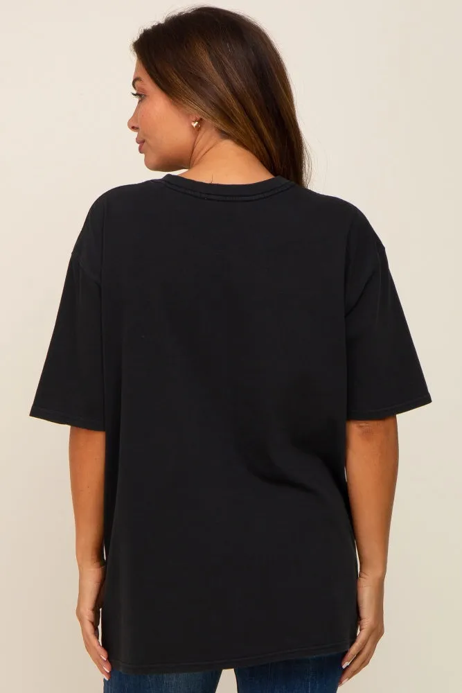 Black Basic Oversized Maternity T-Shirt sold by Pinkblush product image thumbnail 3