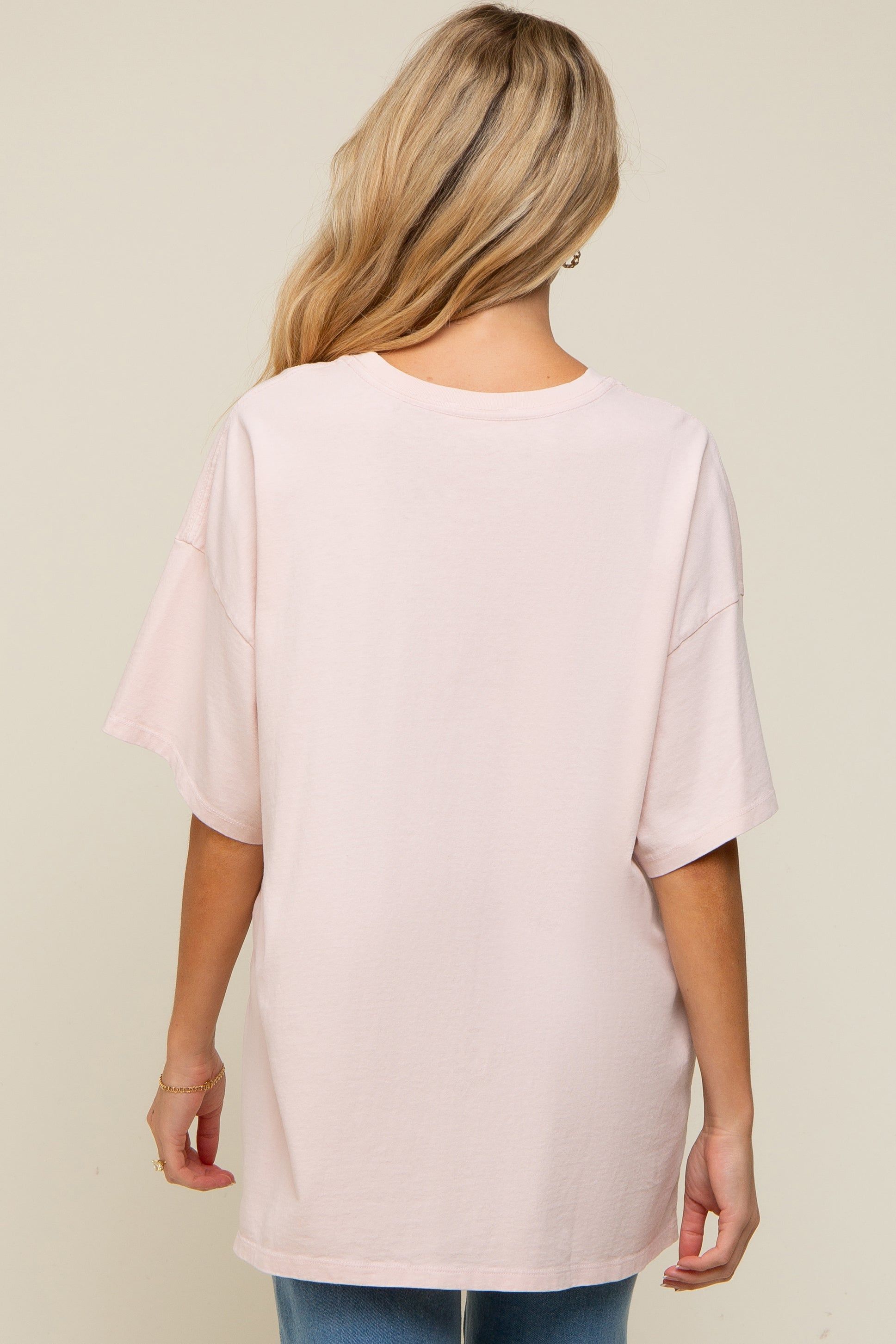 Light Pink Oversized Maternity T-Shirt sold by Pinkblush product image thumbnail 3